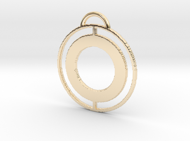 Circular Keychain in 14k Gold Plated Brass