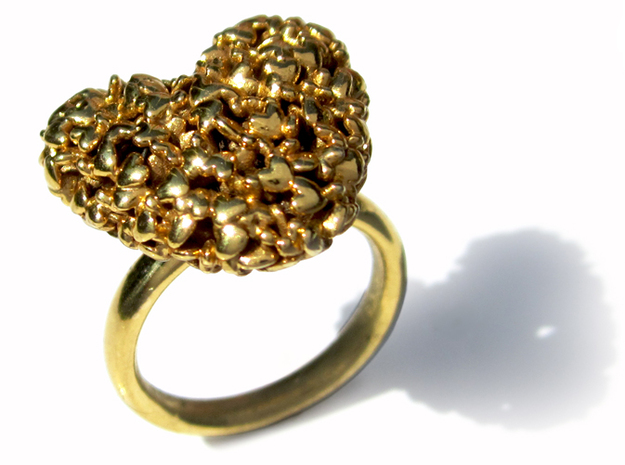365 Hearts Ring in 14k Gold Plated Brass: 7 / 54