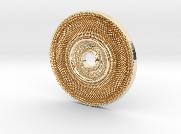 Peace Wheel Pendant #1 in 14K Yellow Gold