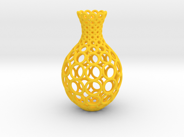 Gradient Ring Vase in Yellow Processed Versatile Plastic