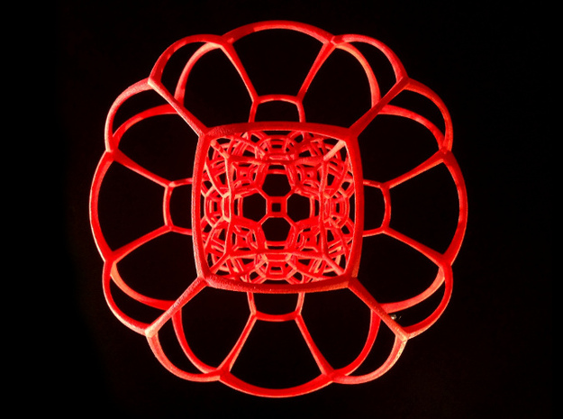 Inverted Truncated Octahedral Lattice in Red Processed Versatile Plastic