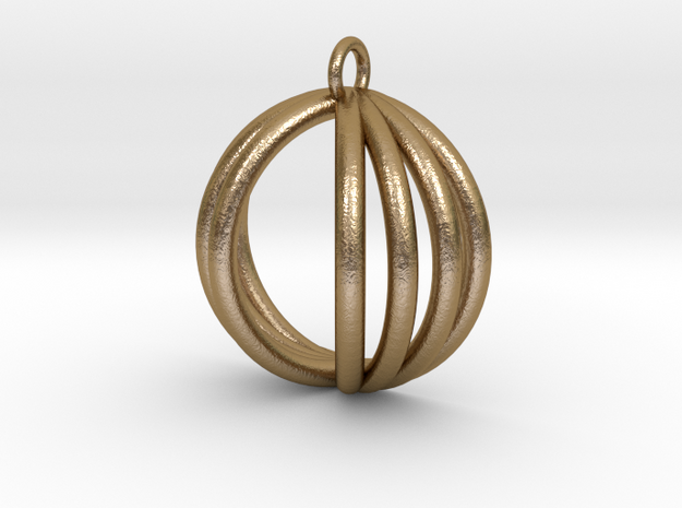 Semispherical Pendant. in Polished Gold Steel