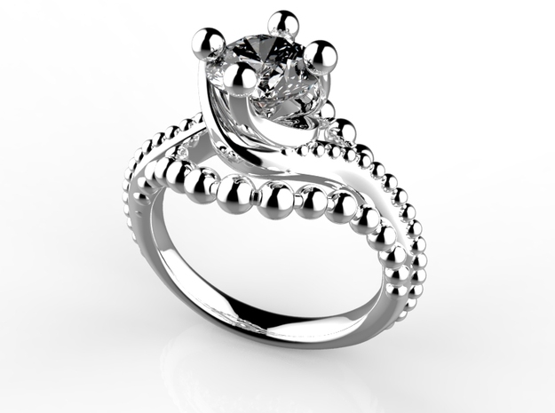 Ic9-B2- Engagement Ring in Smoothest Fine Detail Plastic