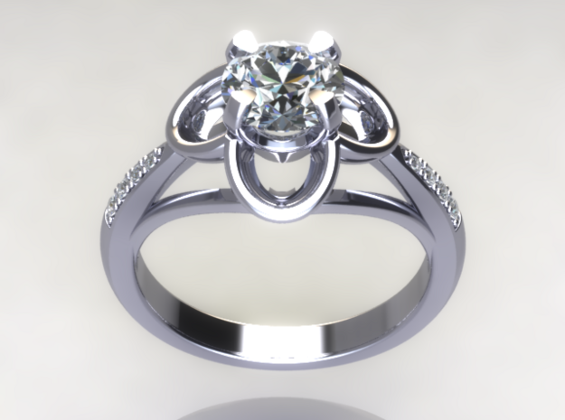 CC11 -Engagement Ring Printed Wax. in Clear Ultra Fine Detail Plastic