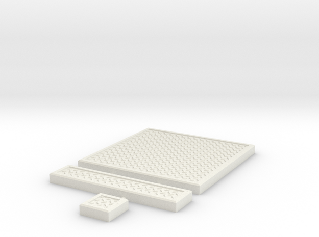 SciFi Tile 05 - Diamond Plate in White Natural Versatile Plastic