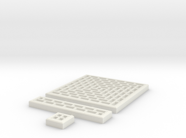 SciFi Tile 11 - Running Bond Walkway in White Natural Versatile Plastic