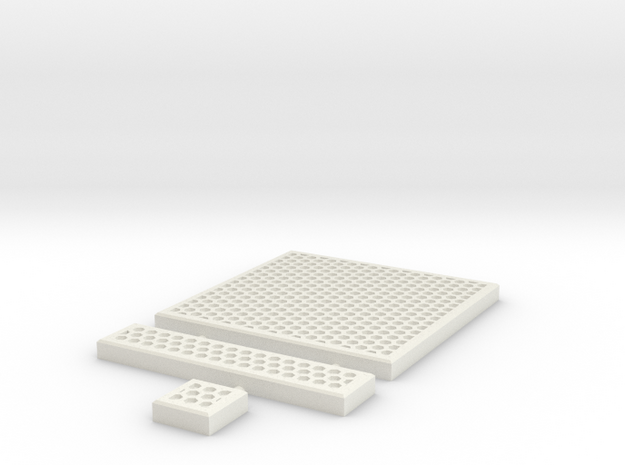 SciFi Tile 08 - Hex Grating in White Natural Versatile Plastic