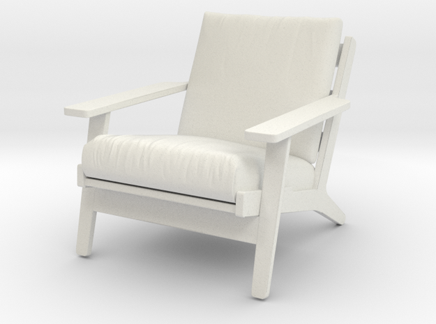 1:24 Wegner Lounge Chair in White Natural Versatile Plastic