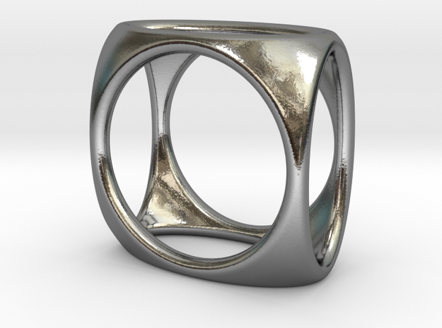 Square Ring model A - size 10 in Polished Silver