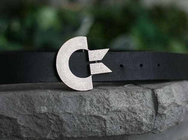 The Commodore Belt Buckle in Polished Bronzed Silver Steel
