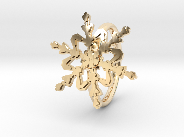 Snowflake Ring 2 d=16mm h21d16 in 14K Yellow Gold