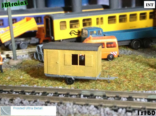 2 construction trailers (1:160) in Tan Fine Detail Plastic