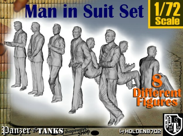1-72 Man In Suit SET in Tan Fine Detail Plastic