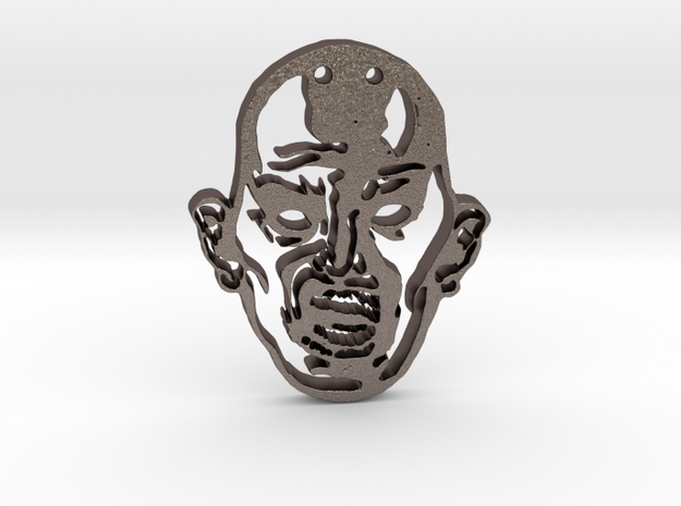 Zombie 0 Pendant in Polished Bronzed Silver Steel