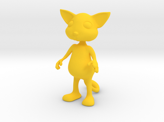 Tiny Cat in Yellow Processed Versatile Plastic