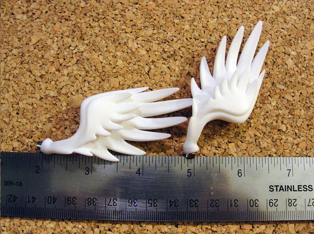 Bjd Feather Wings for Magnets  in White Natural Versatile Plastic