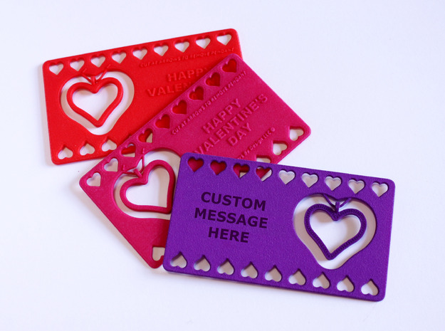 My 3D Printed Valentine - Customizable in Purple Processed Versatile Plastic