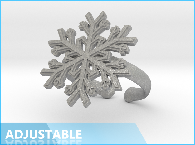 Snowflake Ring 1 d=19.5mm Adjustable h35d195a in Aluminum
