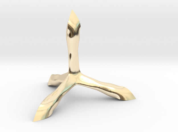 Caltrop 3 in 14k Gold Plated Brass
