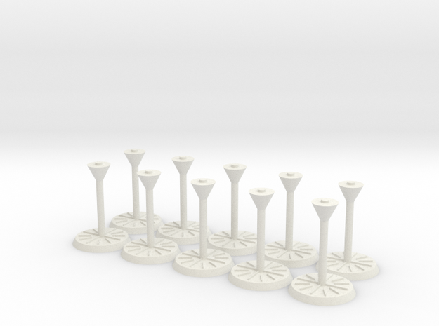 Starship Stand 1" base, 10-pack in White Natural Versatile Plastic