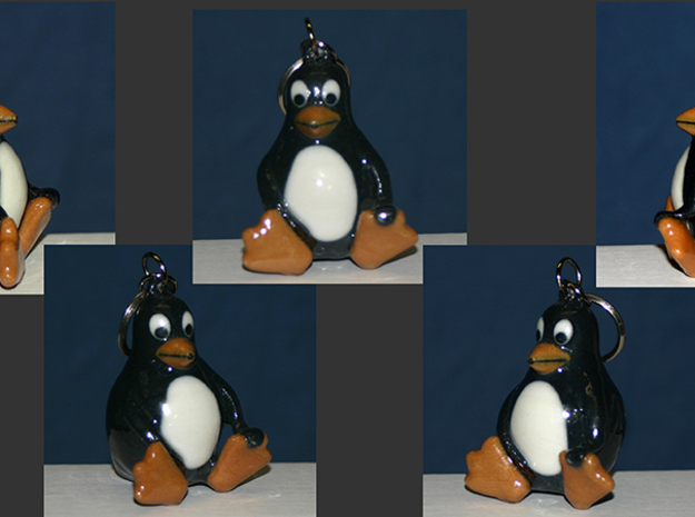 Penguin Keychain in Full Color Sandstone