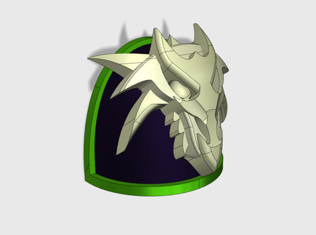 10x Dragon Skull 3D - G:4a Shoulder Pad in Tan Fine Detail Plastic