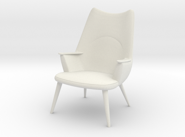 1:24 Wegner Lounge Chair Model AP27 in White Natural Versatile Plastic