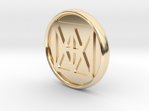 United "I AM" 21mm Coin, solid center in 14k Gold Plated Brass