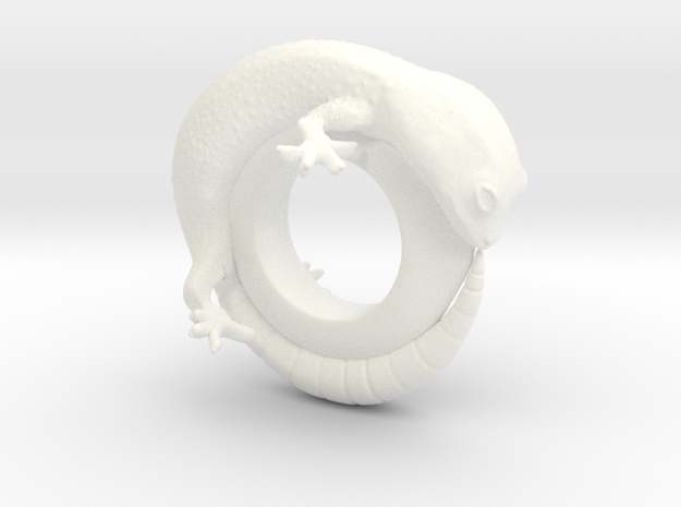 Gecko Ring Size 6 in White Processed Versatile Plastic