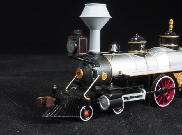 HO scale old time locomotive smokestack set 1 in Clear Ultra Fine Detail Plastic