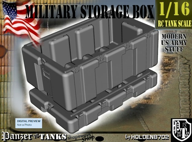 1-16 Military Storage Box in White Processed Versatile Plastic