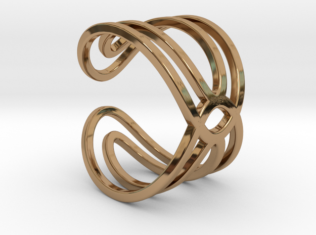 Geometri-K waves ring size 6 Small medium in Polished Brass