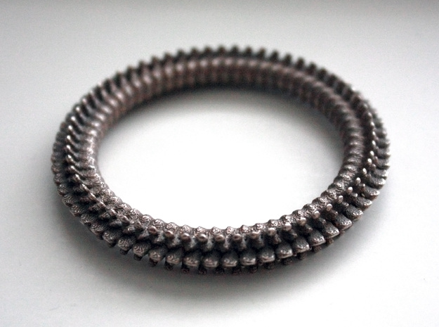 Spine cockring in Polished Bronzed Silver Steel