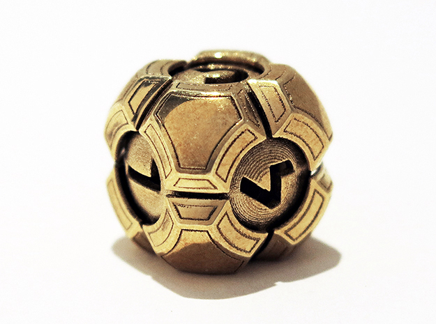 Testudo D6 in Polished Brass