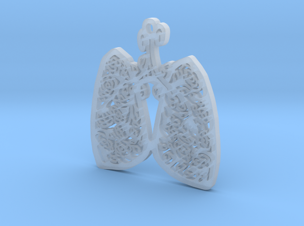 Lungs and Roses Pendant (w4) Cystic Fibrosis CF in Tan Fine Detail Plastic