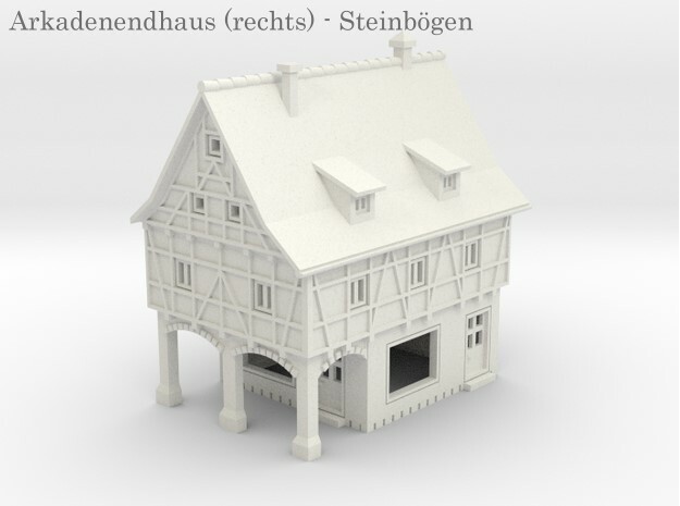 Altstadt Arkadenhaus 4 - 1:220 (Z scale) in White Natural Versatile Plastic