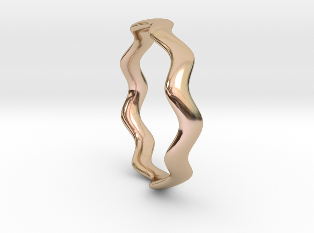 THIN WAVE Ring in 14k Rose Gold Plated Brass