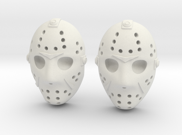 Jason Voorhees Mask lacelocks in White Natural Versatile Plastic