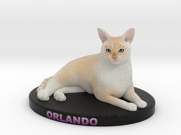 Custom Cat Figurine - Orlando in Full Color Sandstone