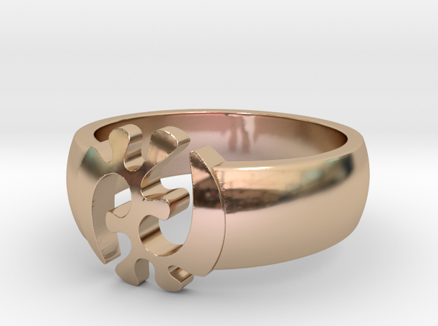 S11: Adinkra Rings - Series 1: GyeNyame in 14k Rose Gold Plated Brass