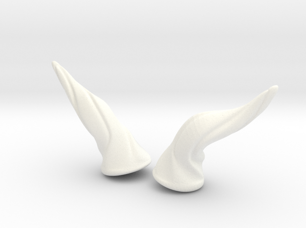 Horns Twist Vine: MSD horns pointing Sideways in White Processed Versatile Plastic