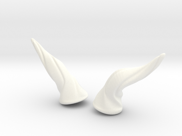 Horns Twist Vine: SD horns pointing Sideways in White Processed Versatile Plastic