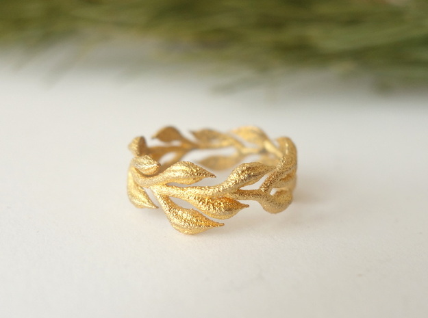 Vine Band -  Size 6.5 in Polished Gold Steel