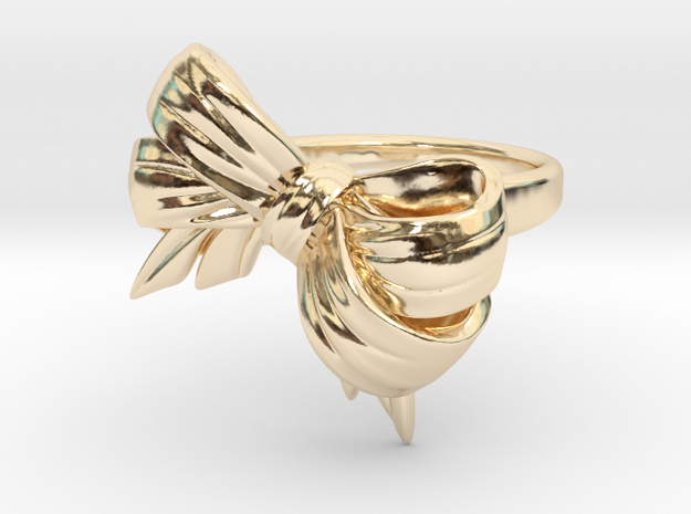 Bow Ring Deluxe S7 in 14k Gold Plated Brass: 7 / 54