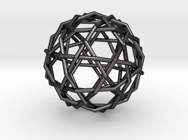 0461 Woven Truncated Icosahedron (U25) in Polished and Bronzed Black Steel
