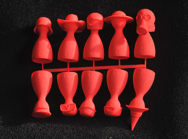 Game Piece Set 1 in Red Processed Versatile Plastic