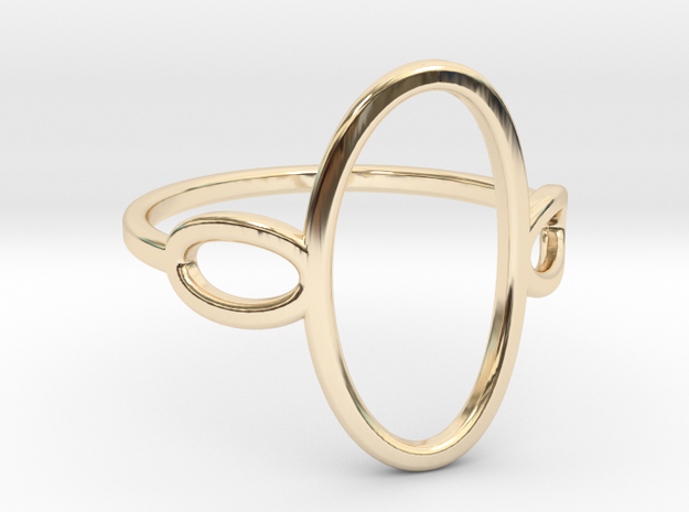 Oval Looped Ring - US Size 09 in 14K Yellow Gold