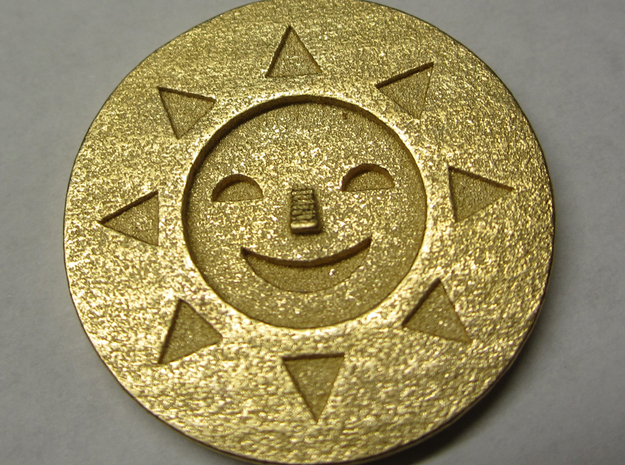Golden Sun Coin Ducktales in Polished Gold Steel
