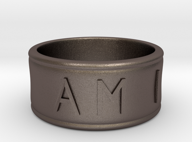 I AM  | AM I Ring - Size 6 in Polished Bronzed Silver Steel