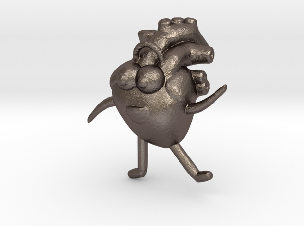 Heart, the awkard yeti in Polished Bronzed Silver Steel